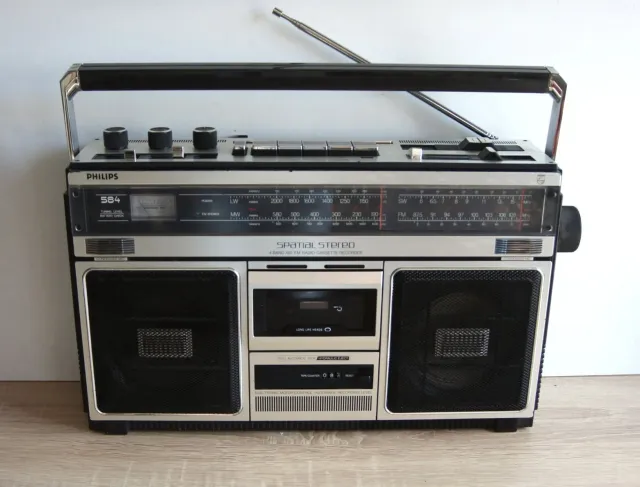 Philips 584 радиокасетофон Spatial Stereo, 4 обхвата, ретро